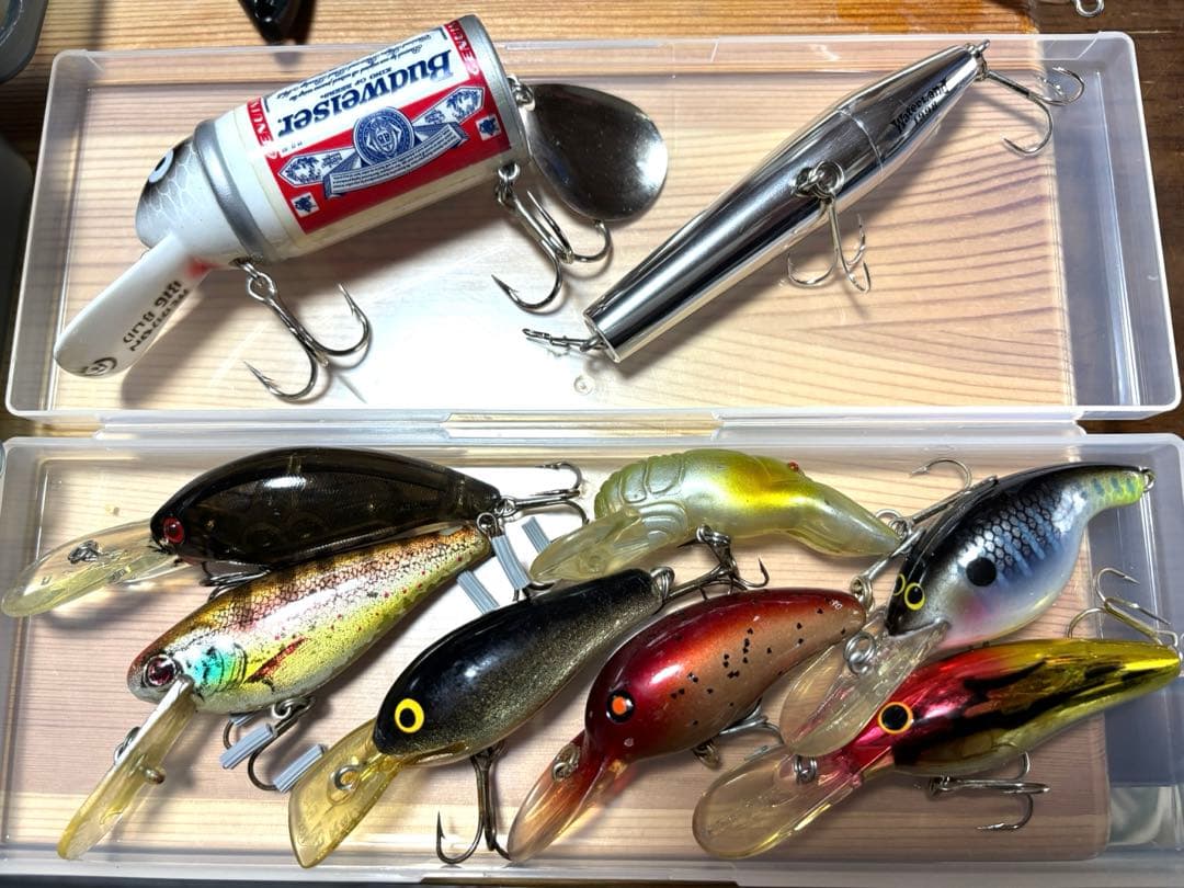 バス釣り引退　ルアー釣りセット　バス釣りセット　ケース付きルアー　OLDタックル