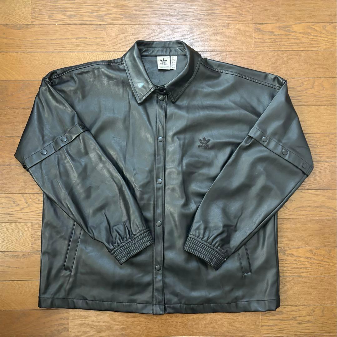 2WAY adidas ブラックレザージャケット