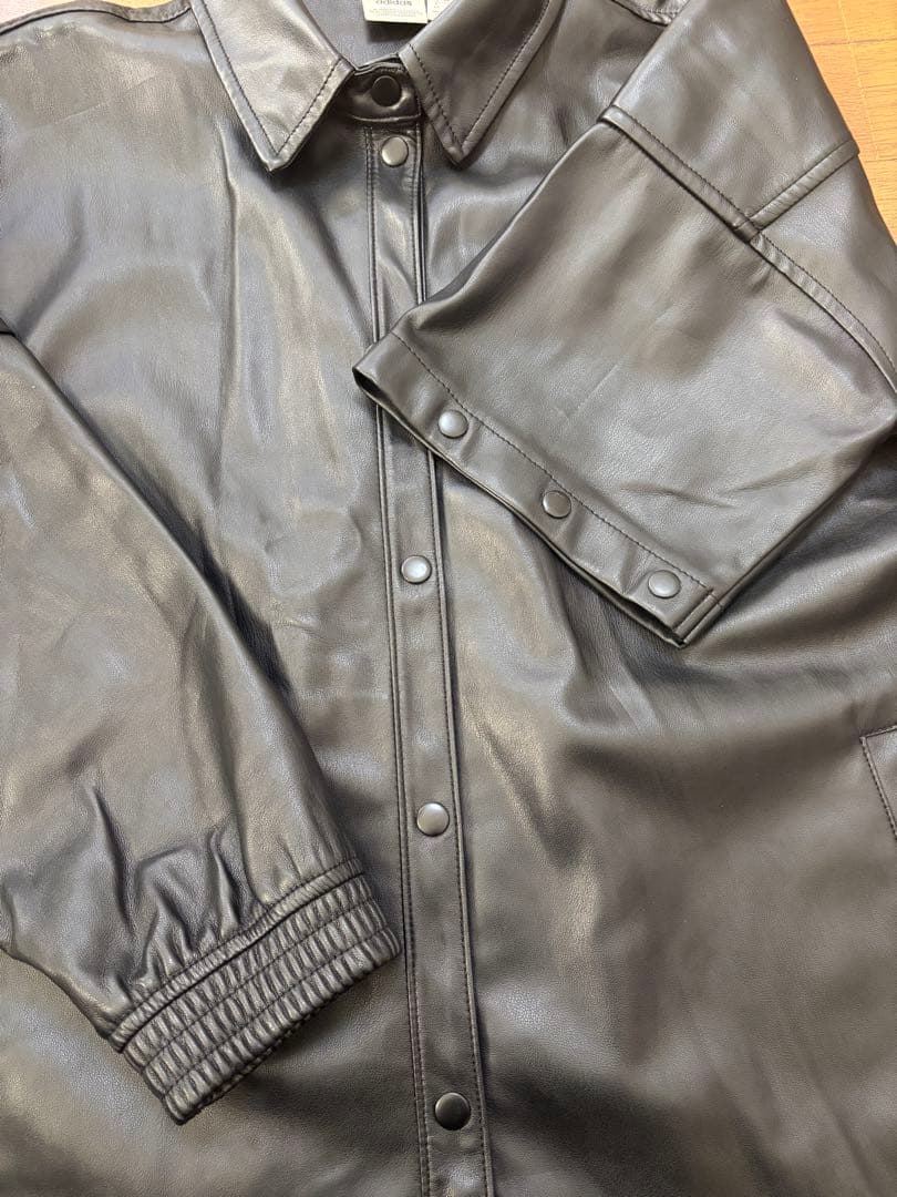 2WAY adidas ブラックレザージャケット