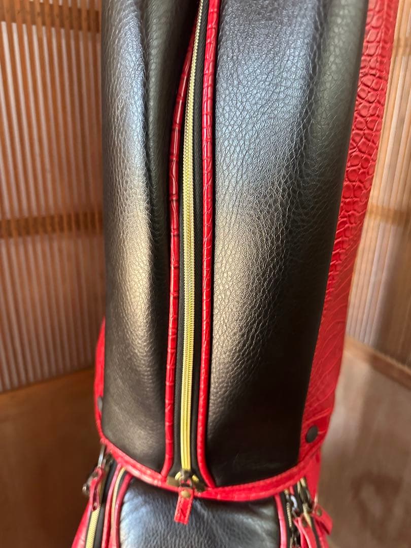 【美品】ディズニー　ミッキー　キャディバッグ　赤