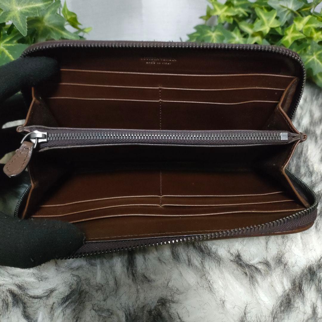 極希少 ボッテガヴェネタ 長財布 ブラウン イントレチャートレザーBOTTEGA
