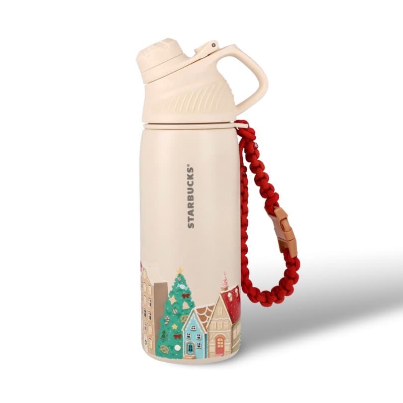 【海外スタバ限定】スターバックス クッキーハウス ストラップ付ステンレス水筒