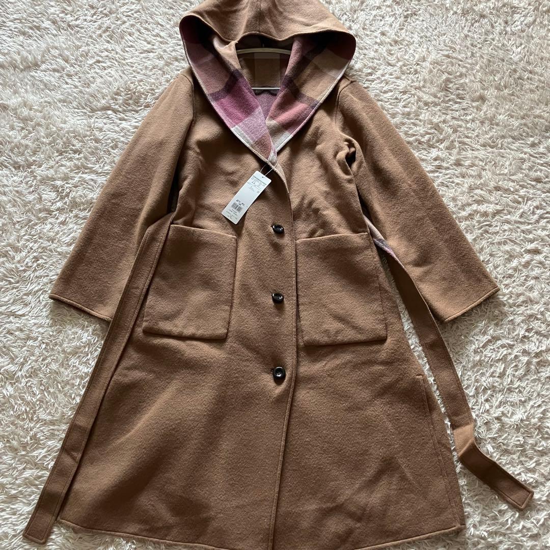 未使用品⭐️ リバーシブル✨クレストブリッジチェックダブルフェイスロングコート36