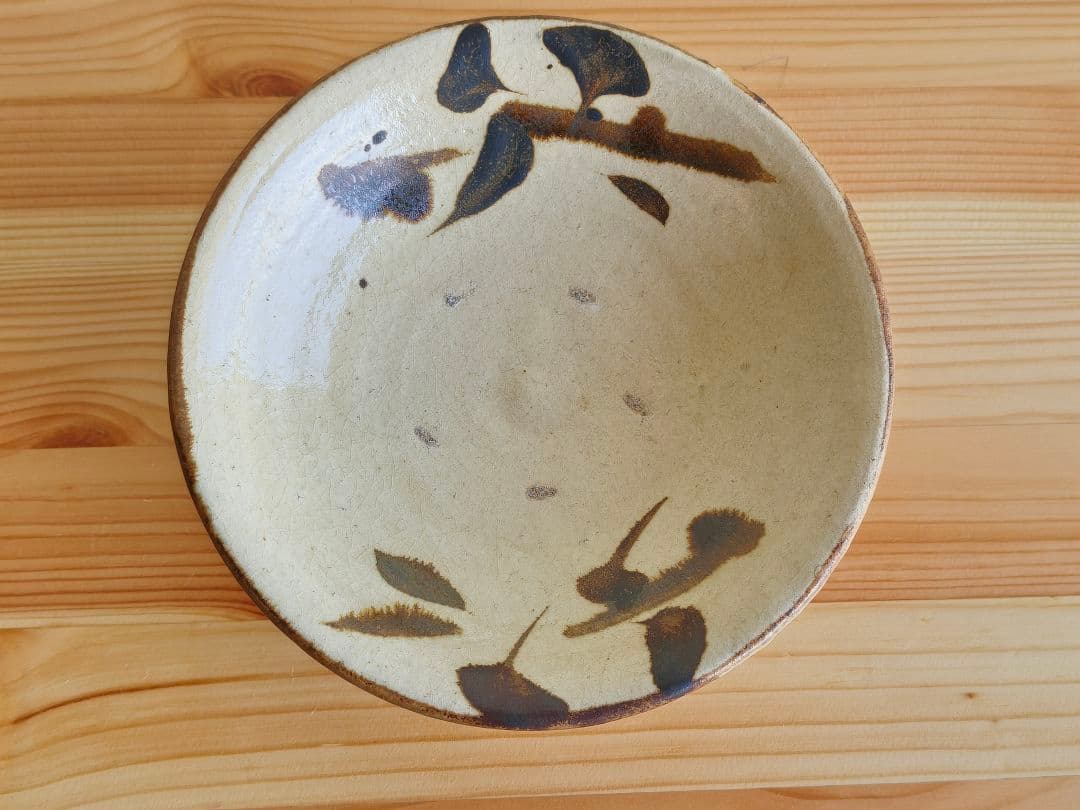 【専用】鈴木照雄 栗駒陣ヶ森窯 鉄絵五寸皿　2枚セット民藝