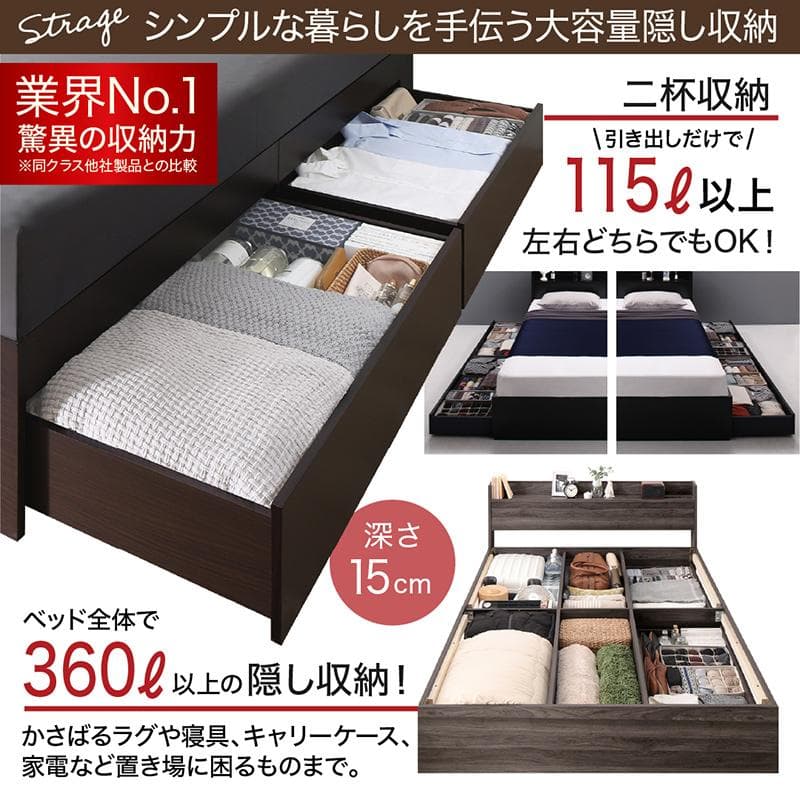 最安値！マットレスなし シングルベッド 　収納 コンセント 送料込み！ 28