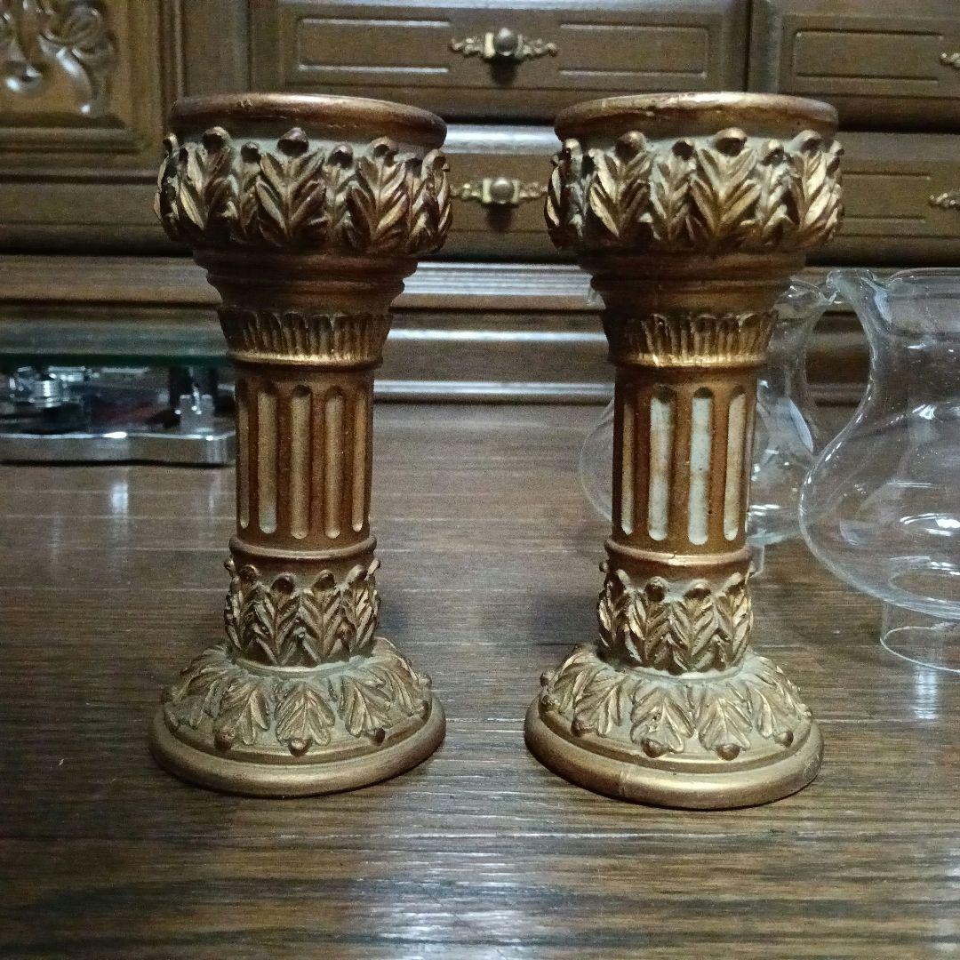 昔のキャンドルスタンド　テーブルランプ　キャンドルホルダー２個セット　ヨーロッパ