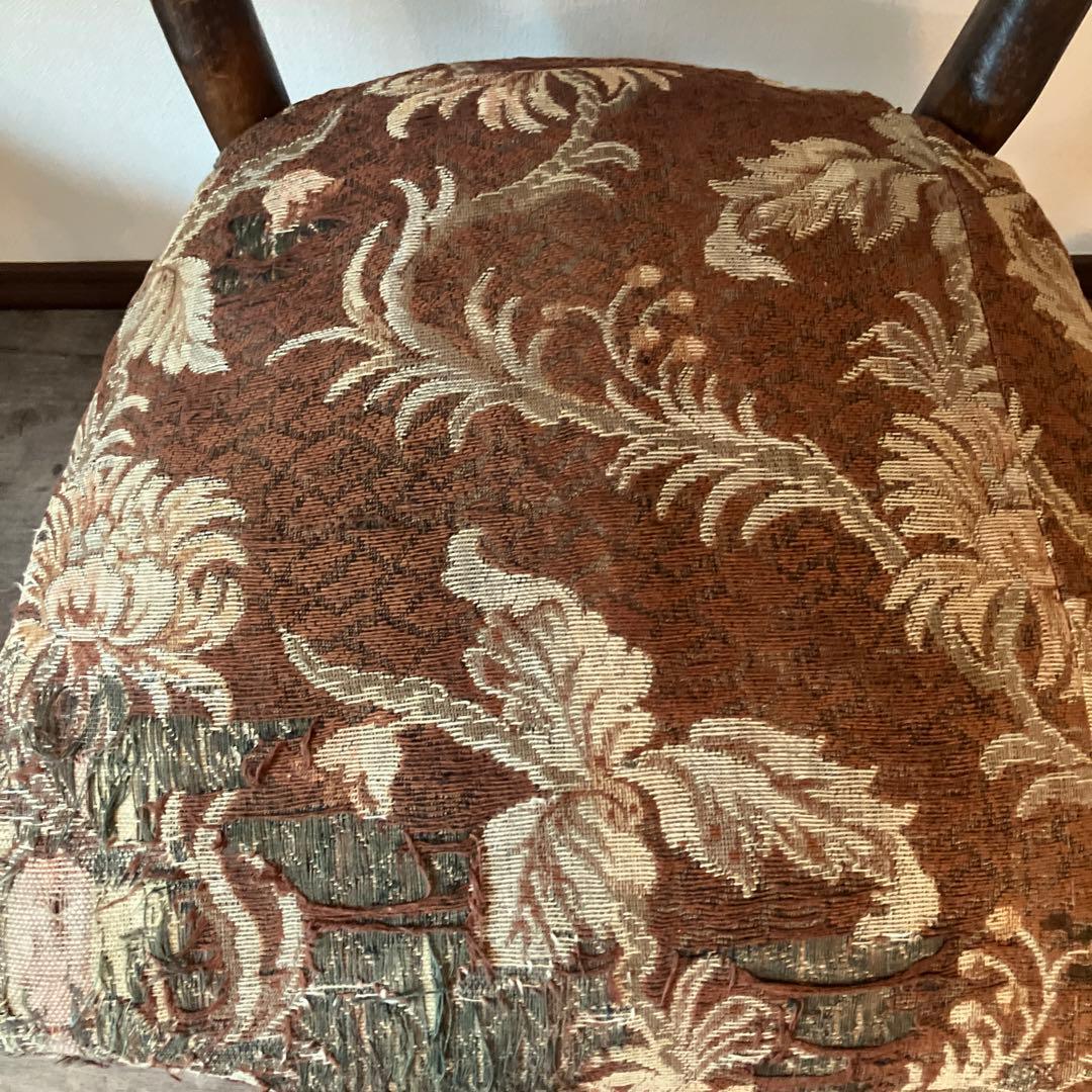 フランスアンティーク木製チェア 花柄