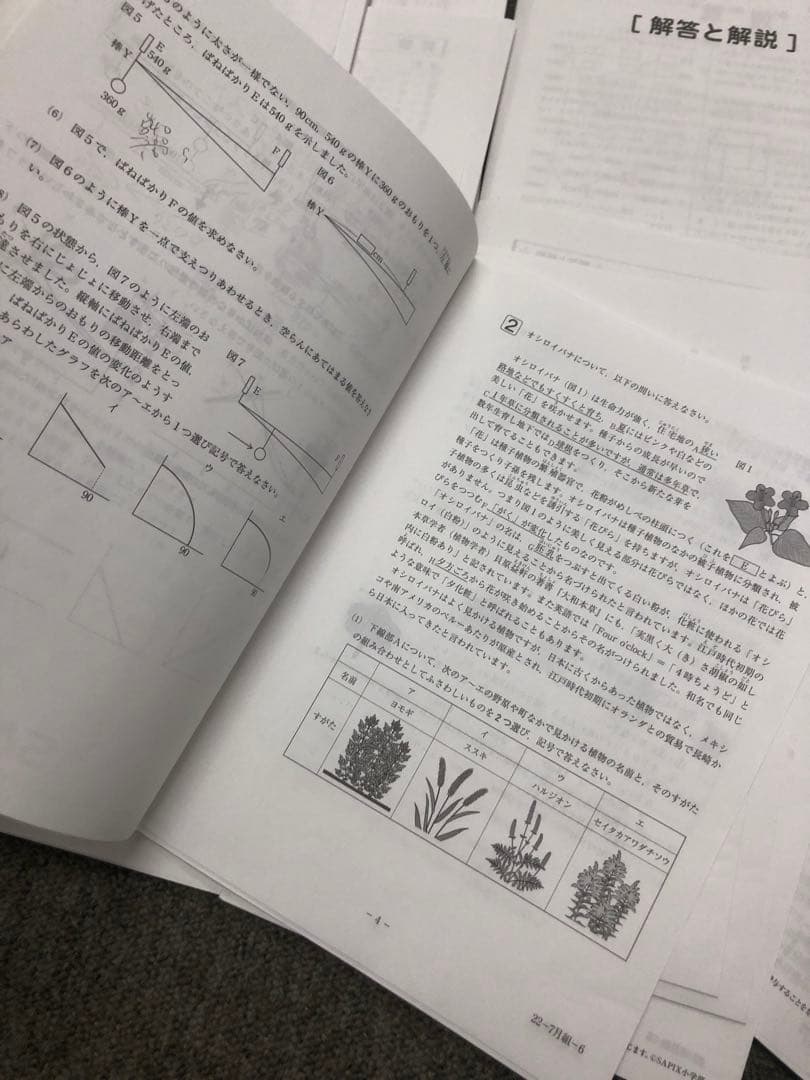 2022年度 　サピックス　6年　マンスリー志望校/合格力判定計16回　原本