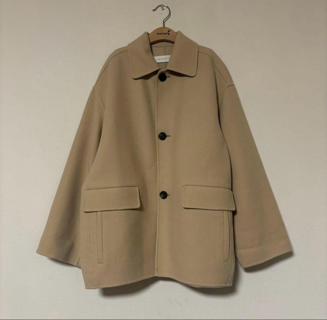 GALERIE VIE ウールカシミヤメルトン　バルカラーショートコート