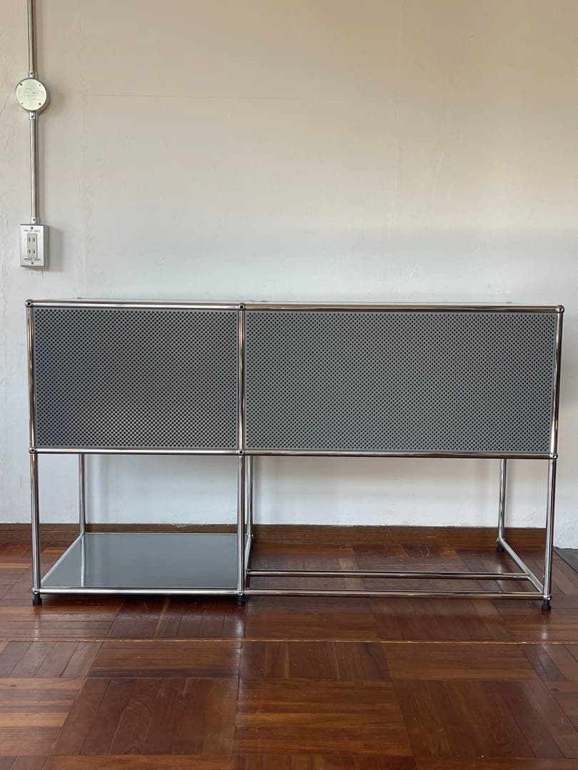 USM ハラー システム パソコン デスク キャビネット 付き マットシルバー