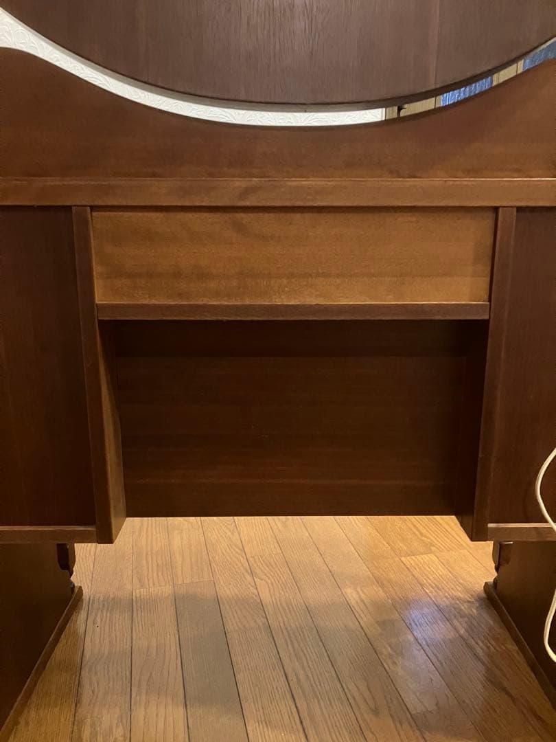 ビンテージ木製ブラウンドレッサー 鏡ミエミラー