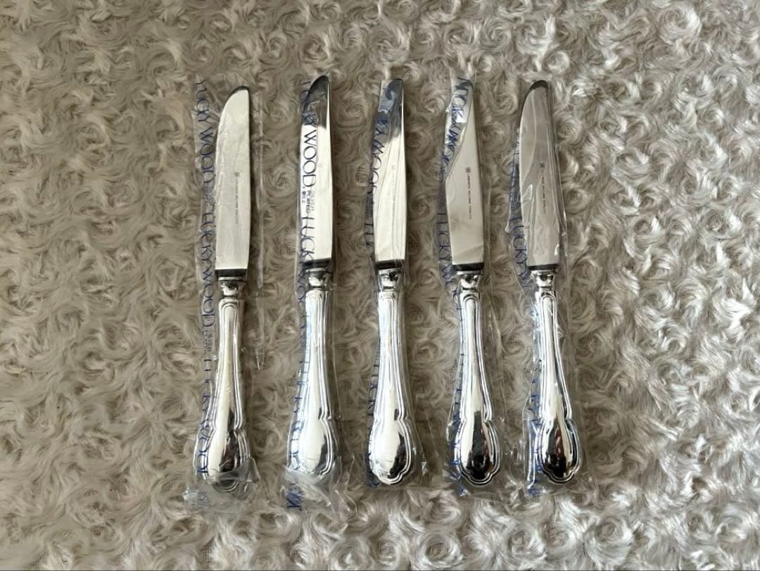 ラッキーウッド カトラリーセット　シルバーレーク　ディナーナイフセット　５本