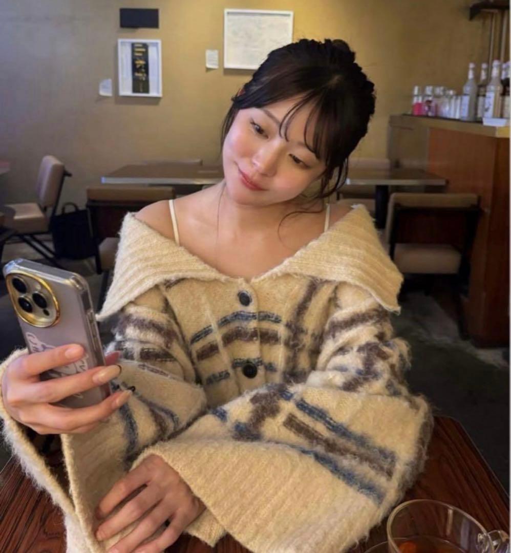 トップス andequal checked pattern knit mideal sly