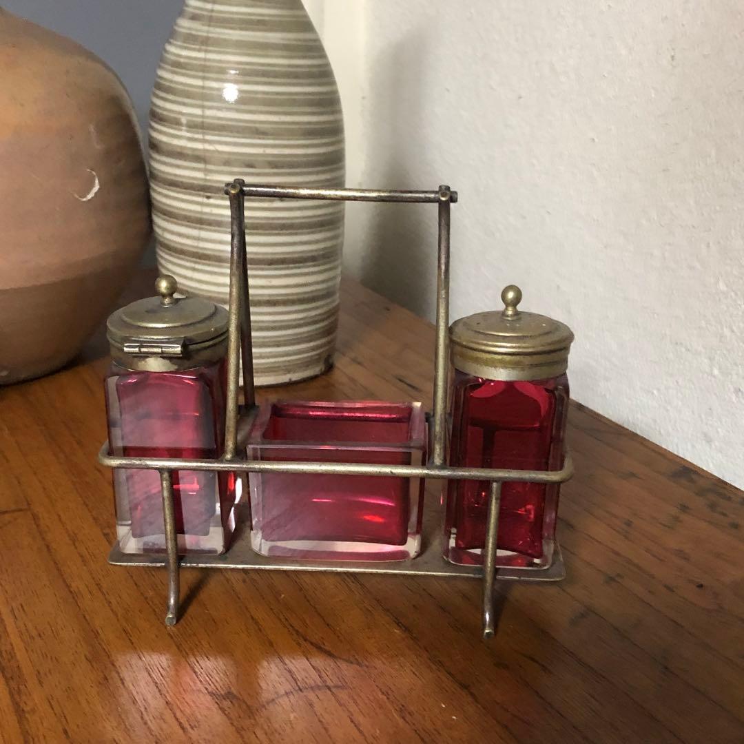 ◆489◆イギリス　アンティーク塩コショウ 楊枝 ホルダー　キッチン