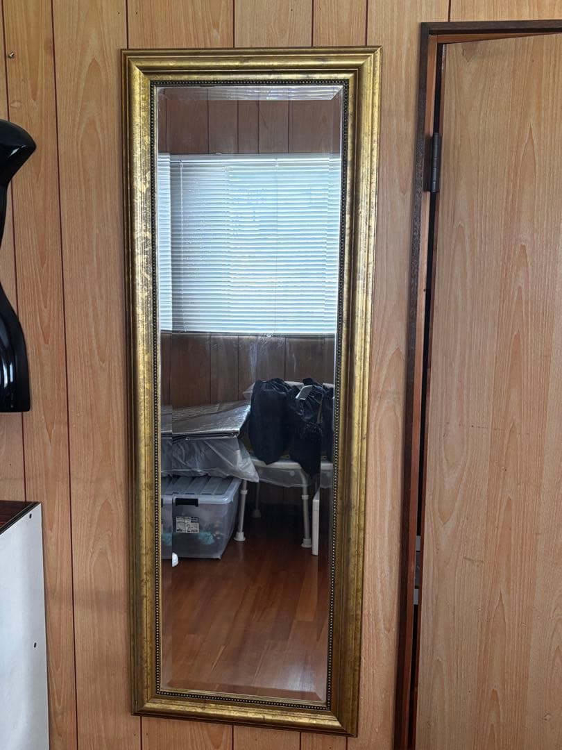 IKEA 廃盤 LEVANGER アンティーク ミラー ゴールド 姿見