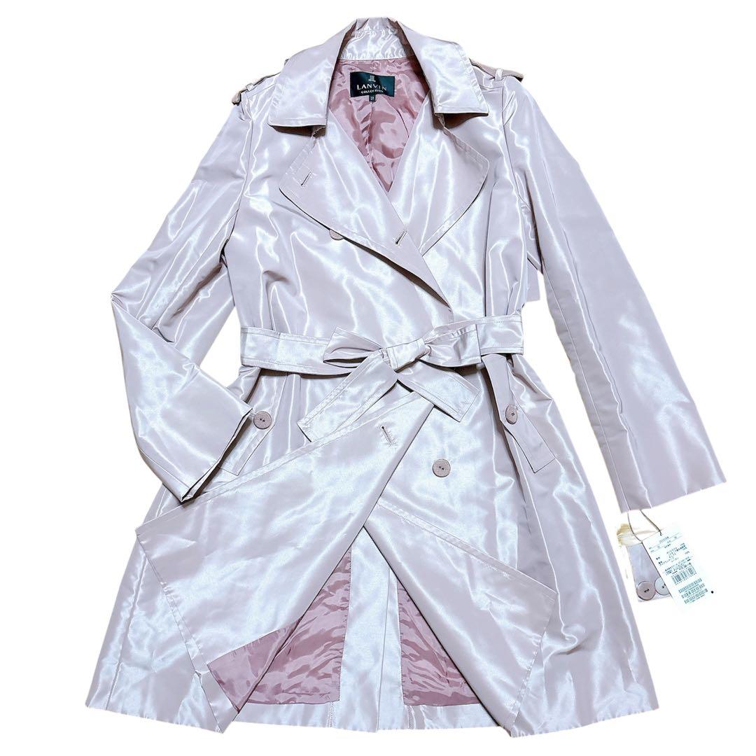 【新品✨️】ランバン コレクション ピンク トレンチコート ロング ベルト リボン