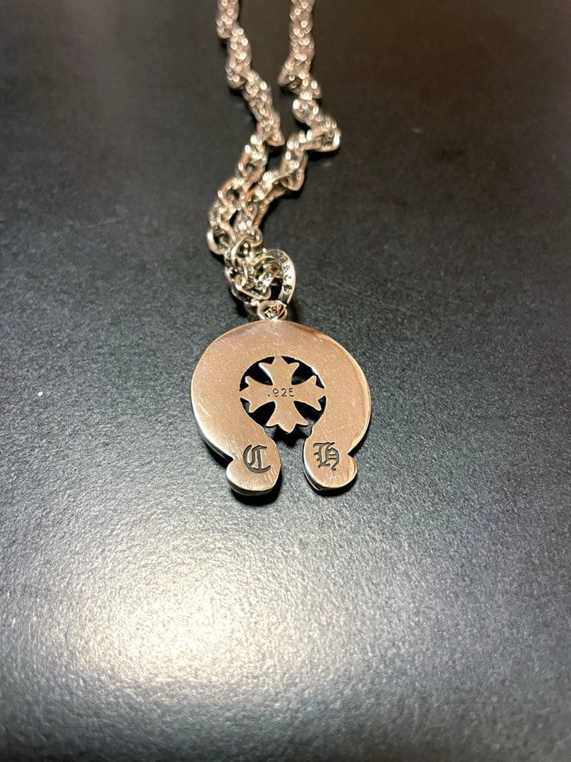 シルバー調 ペーパーチェーンネックレス ペンダント 刻印あり