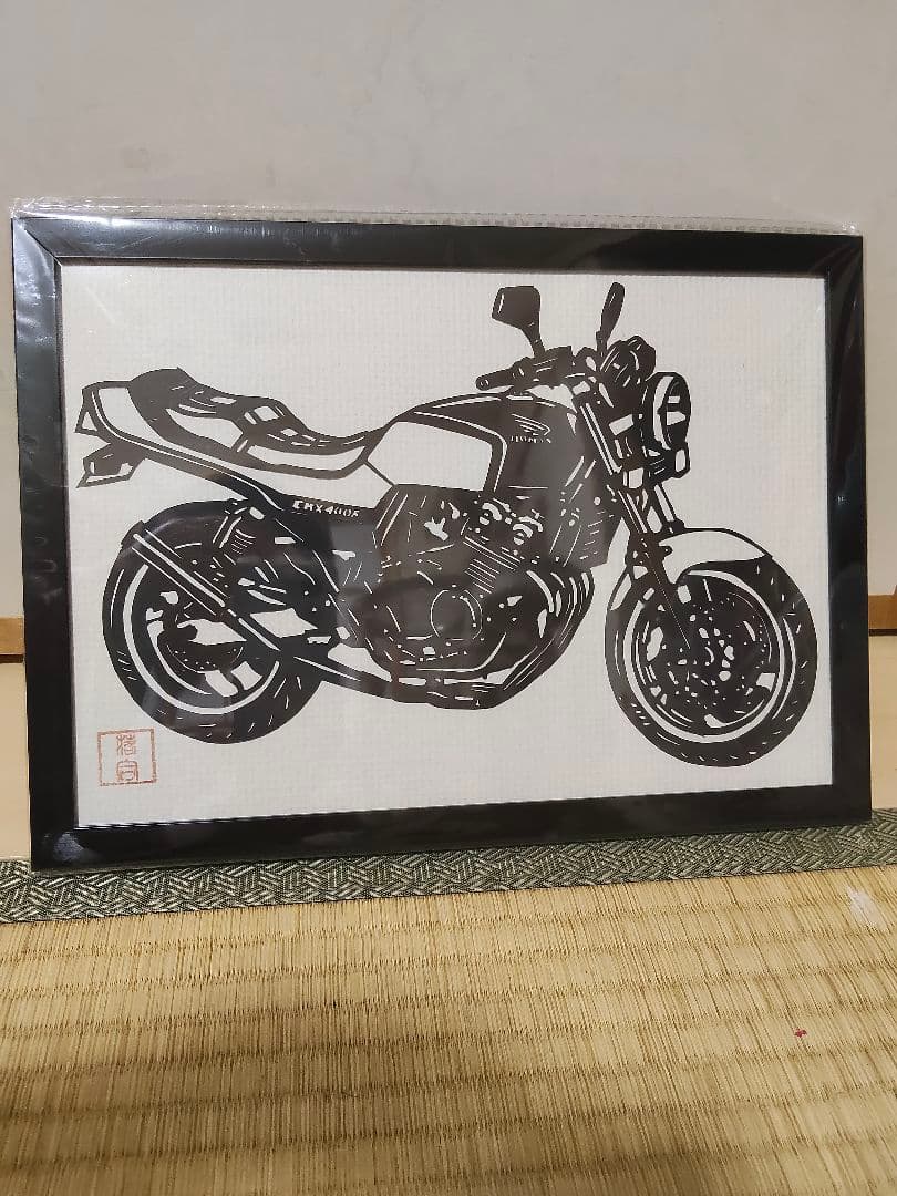 バイク 切り絵 アート フレーム付き新品未開封