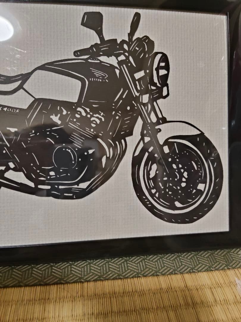バイク 切り絵 アート フレーム付き新品未開封