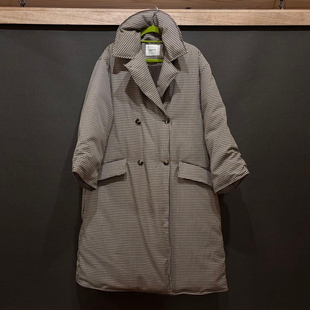 【試着のみ】tageechita クラシカルチェックダウンコート Mサイズ