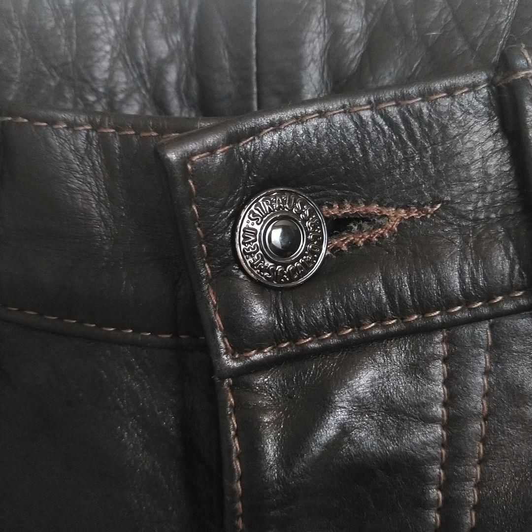 Levi's 505 ブラック 革 レザーパンツ W30 L
