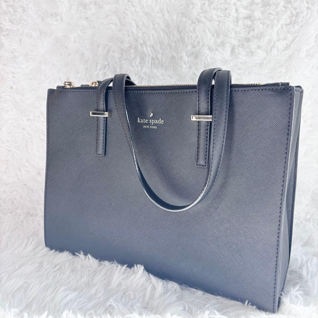 【未使用級】 ケイトスペードKatespade トートバッグ 黒 レザー