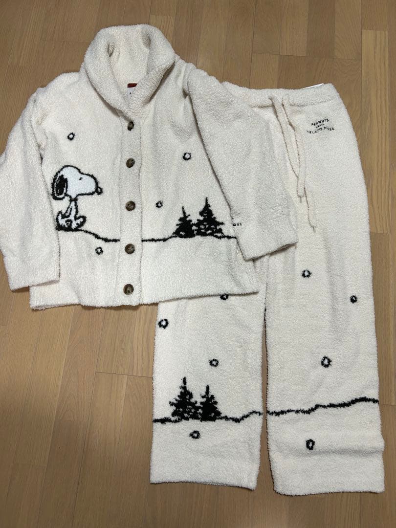 【美品＆未使用あり】ジェラートピケ　スヌーピー　もこもこ　上下セット