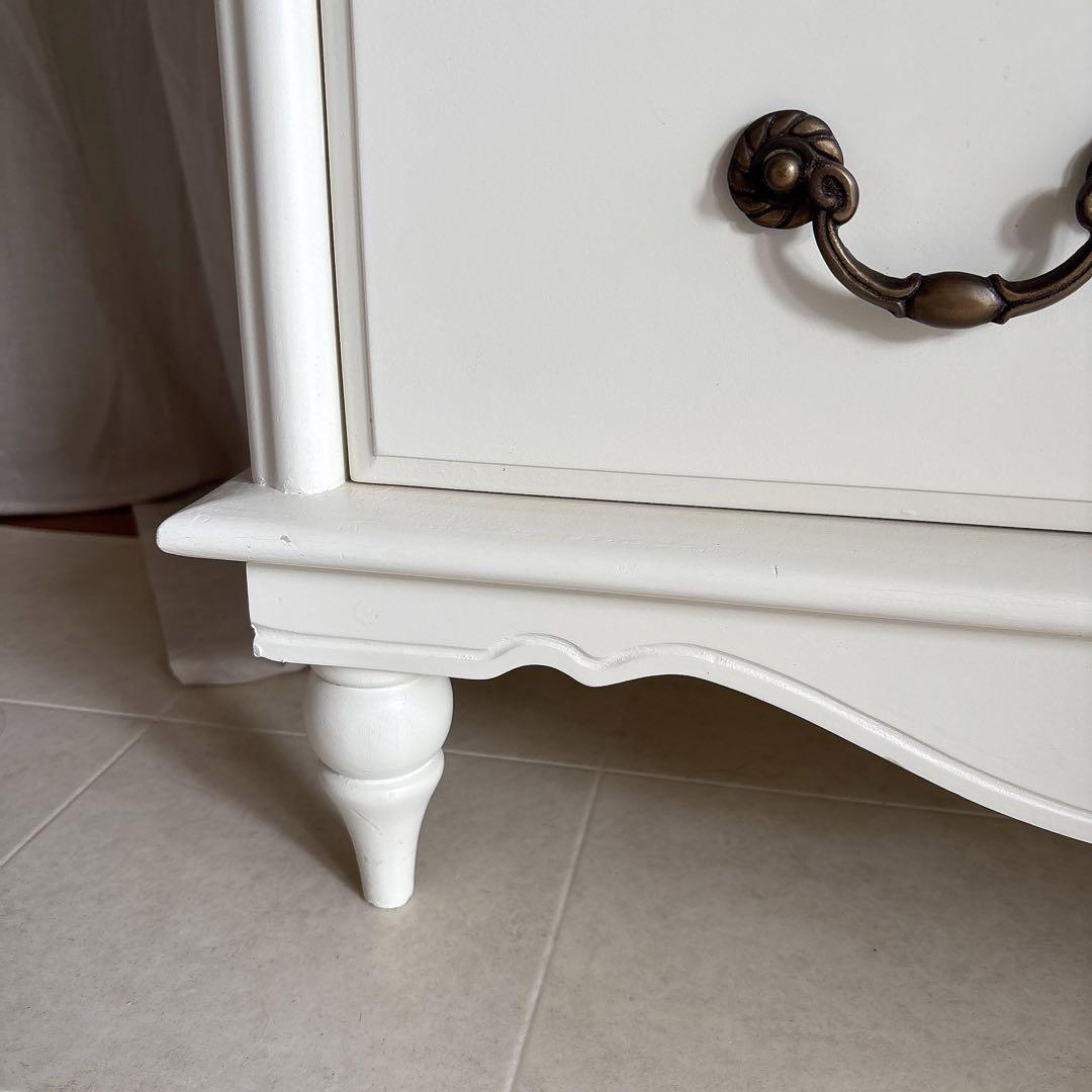 美品　フレンチカントリー　チェスト　シャビーシック　白家具　カントリー　猫脚　棚