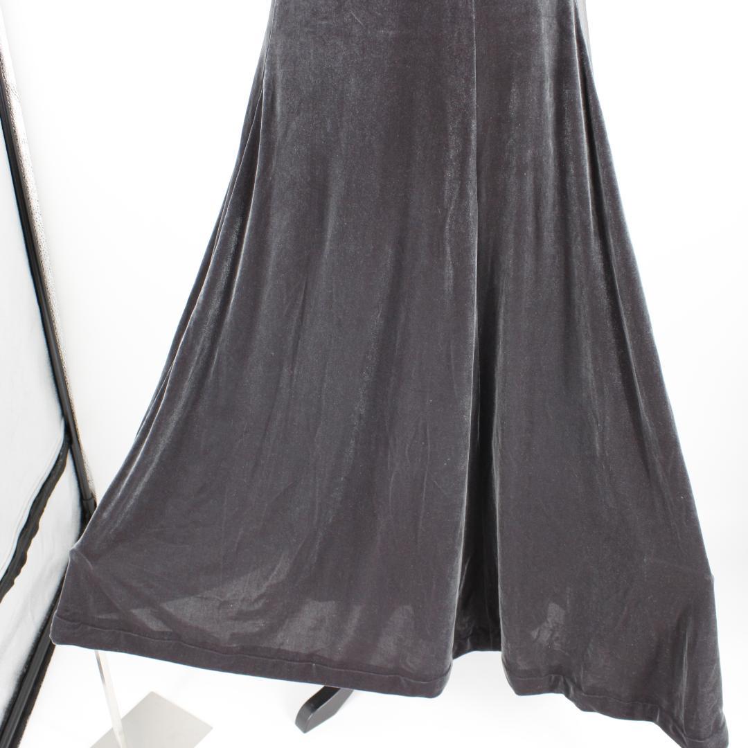 【フラダンス用衣装 極美品】チャコールグレー ベロア生地 ワンピース ドレス
