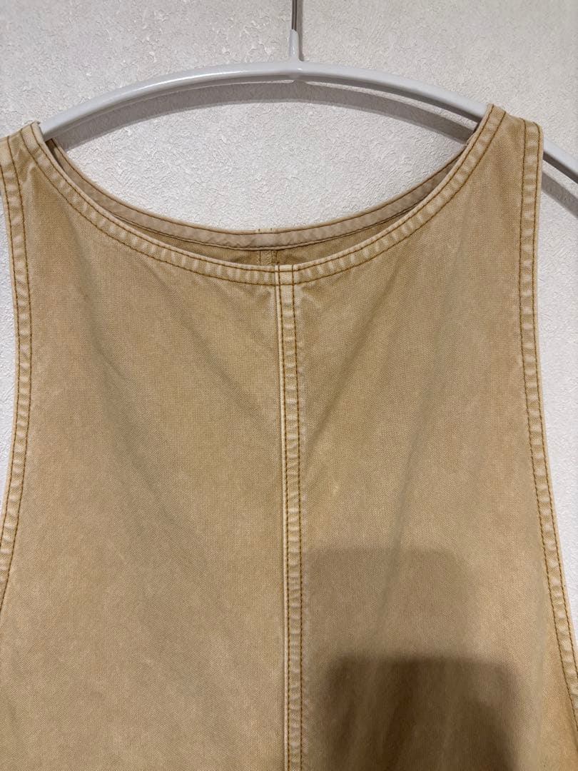 美品FRAMeWORKフレームワークのケミカルウォッシュアメスリサロペット