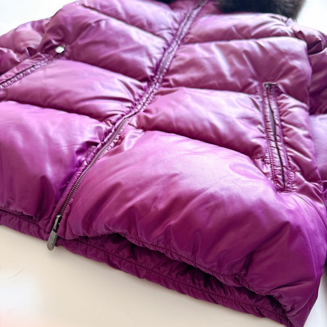 ラクーンファー✨️DUVETICA ダウンジャケット パープル ショート丈 38