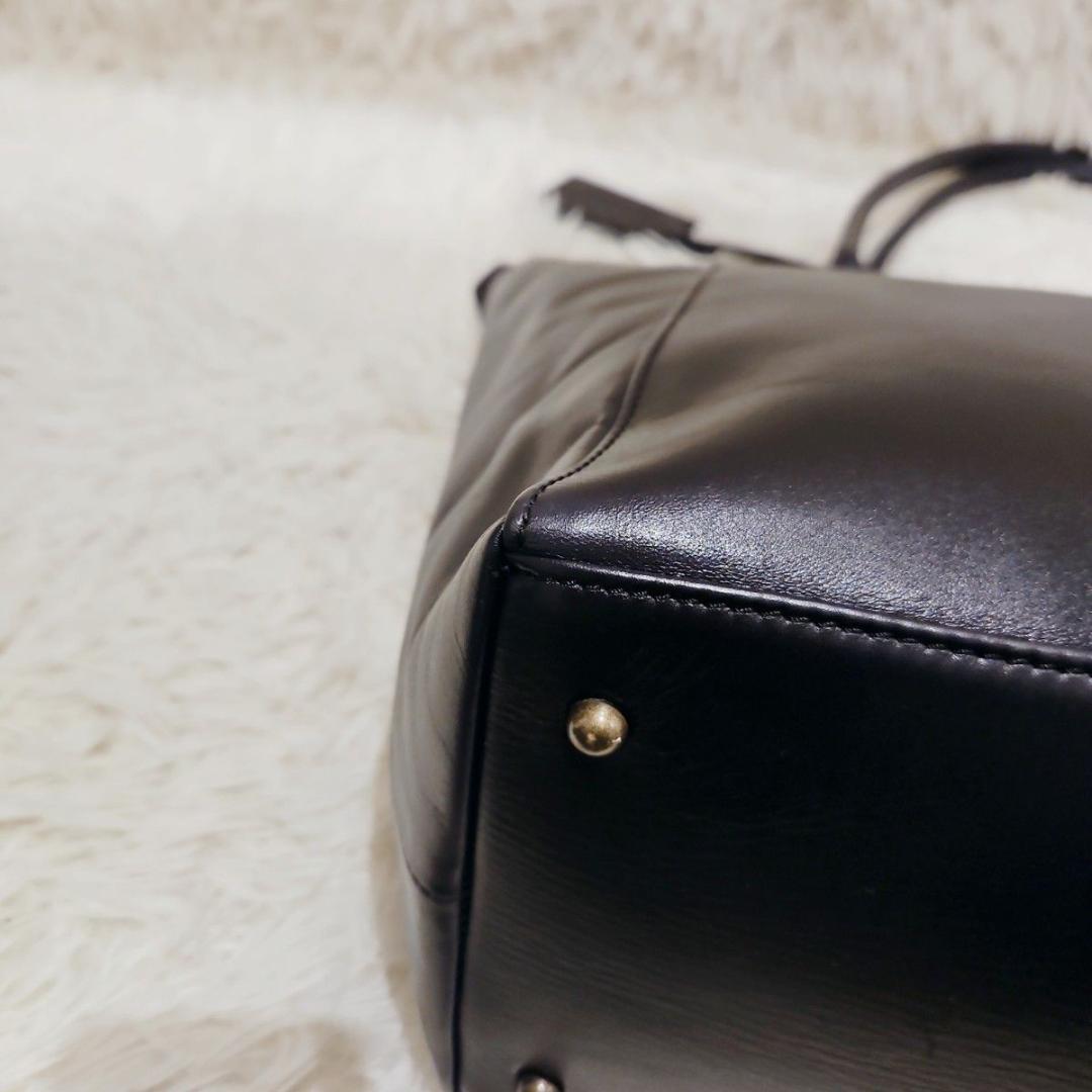 美品 マザーハウス トートバッグ アンティーク キャリア A4 肩掛け　黒　A4