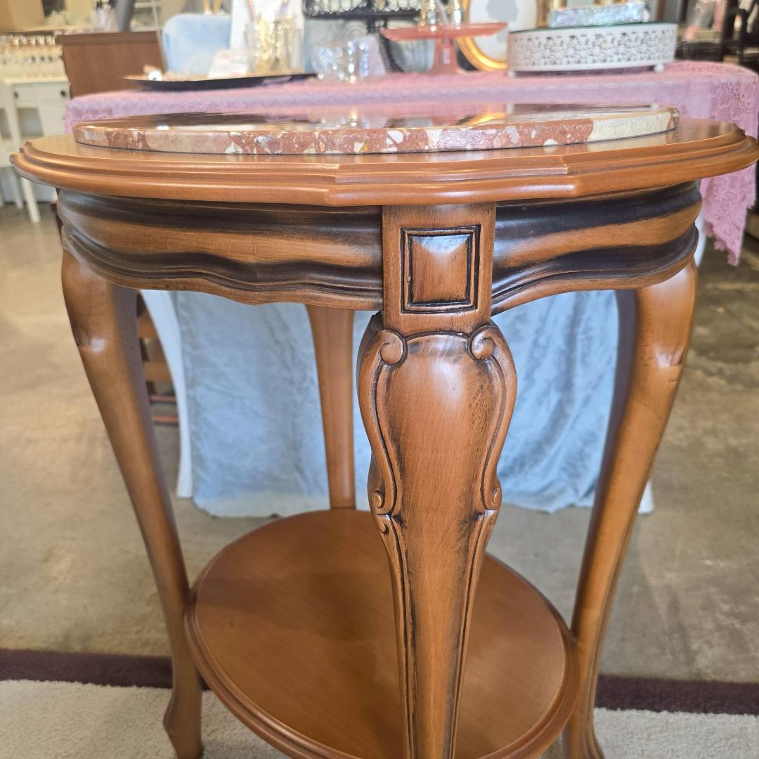 1【希少】 大理石 猫脚 コンソール アンティーク 木製 天板 テーブル 飾り台