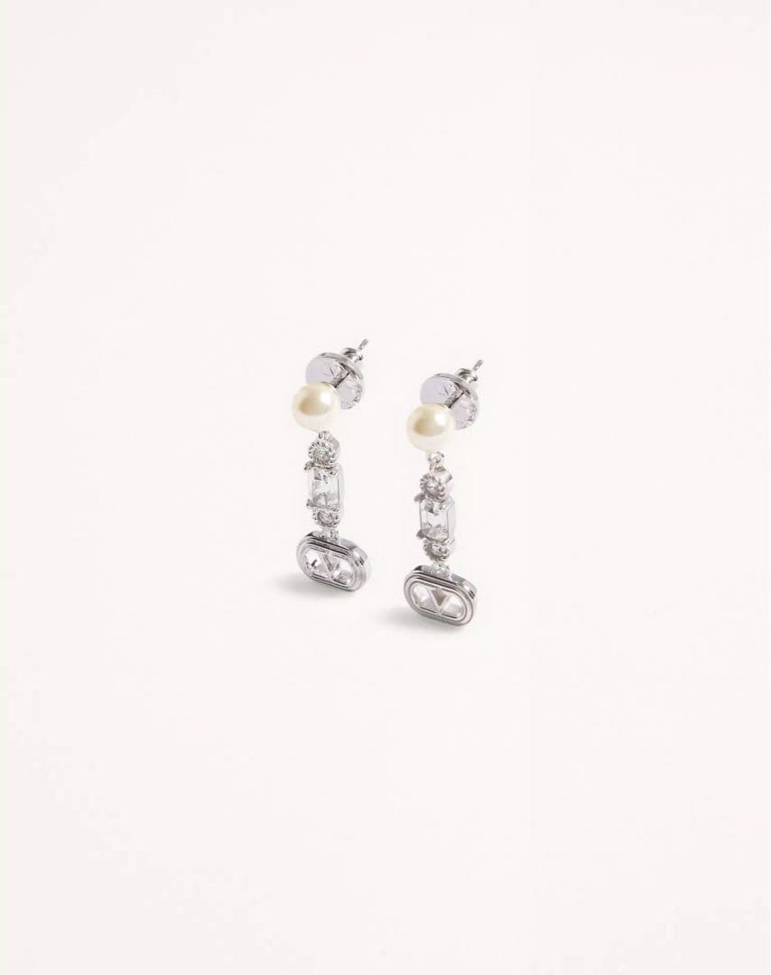 お値下げしました♡VALENTINO♡メタルパールスワロフスキークリスタルピアス