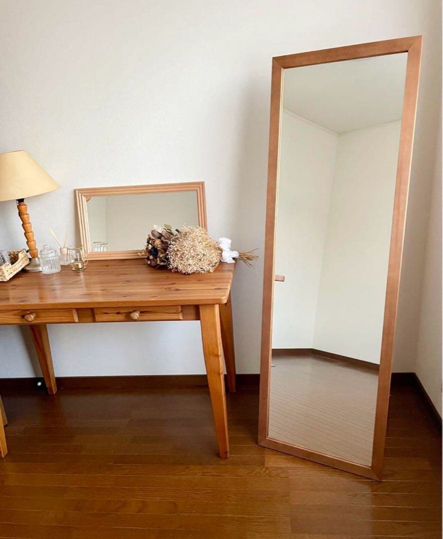 【日本製】全身鏡　スタンドミラー　アンティーク調