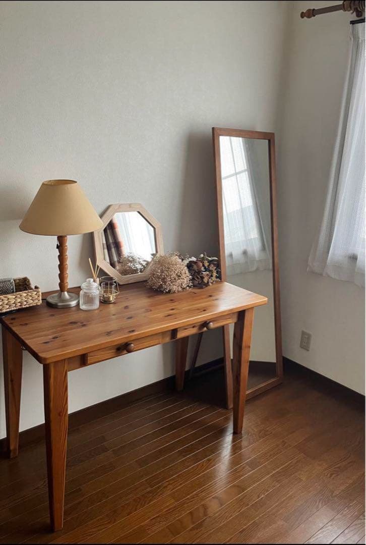 【日本製】全身鏡　スタンドミラー　アンティーク調