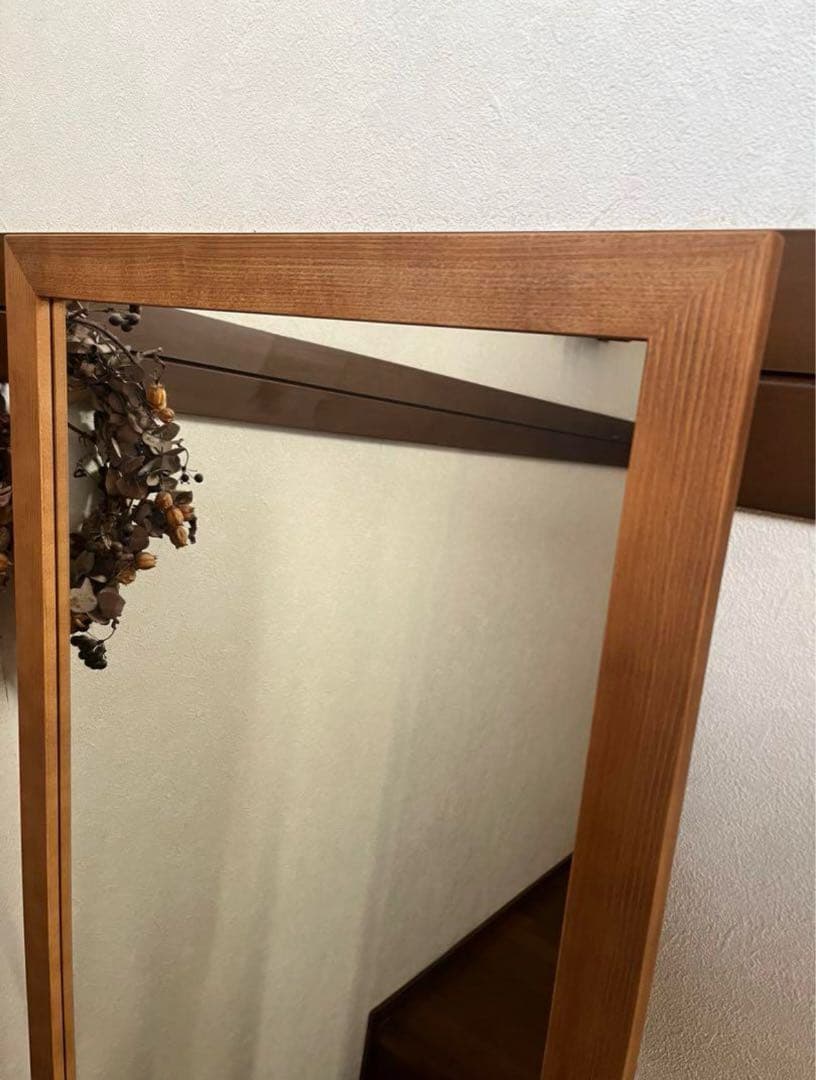 【日本製】全身鏡　スタンドミラー　アンティーク調