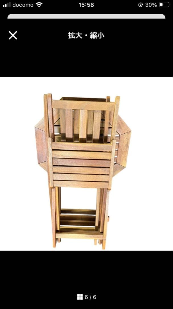 折りたたみ式ガーデンテーブル＆チェア2脚セット 北欧風ウッド調