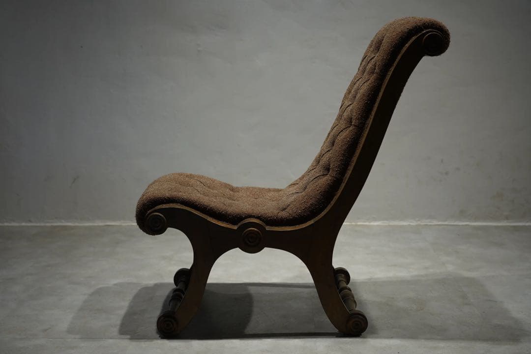 英国　イージーチェア　スリッパチェア　X frame chair アンティーク