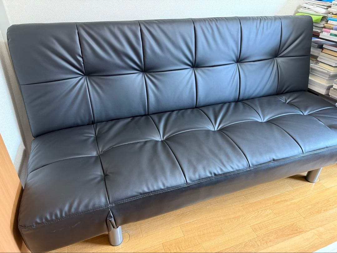 ニトリ ソファベッド Nシールド マークスAM BK 合皮