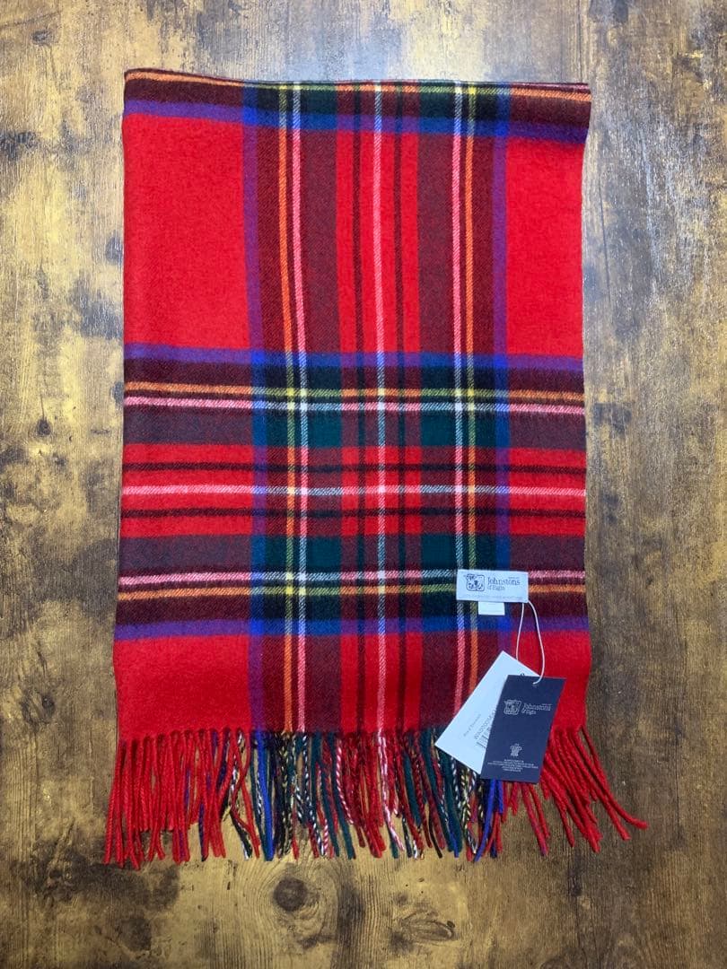 P*t様 ジョンストンズストール大判　カシミアレッドスチュワート