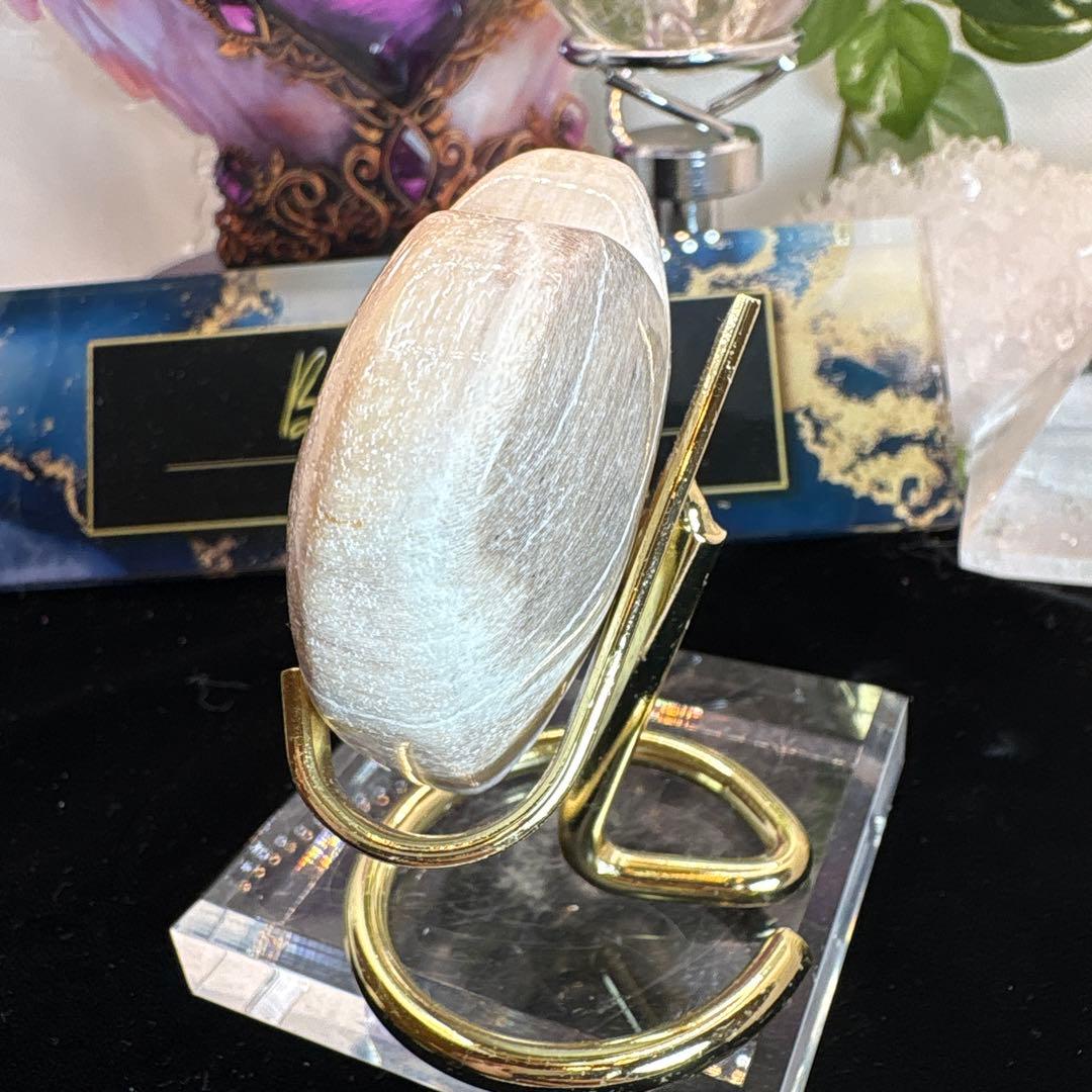 ペトリファイドウッド　ハート♡♡珪化木 No1716 ミルクティーカラー♡♡