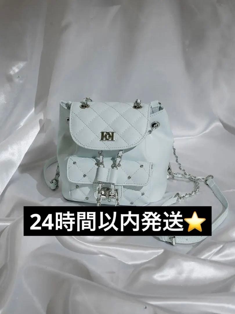 Darich キルティングビジューミニリュック SAX ダーリッチ