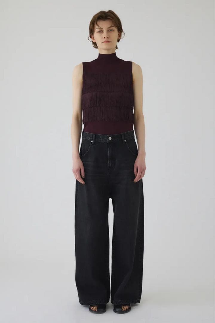 リムアーク　Middle straight black denim 36