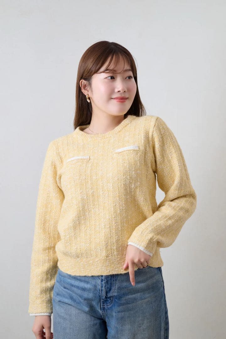 最終値下げ！【完売品！】Petal-Edge Collar Knit Top