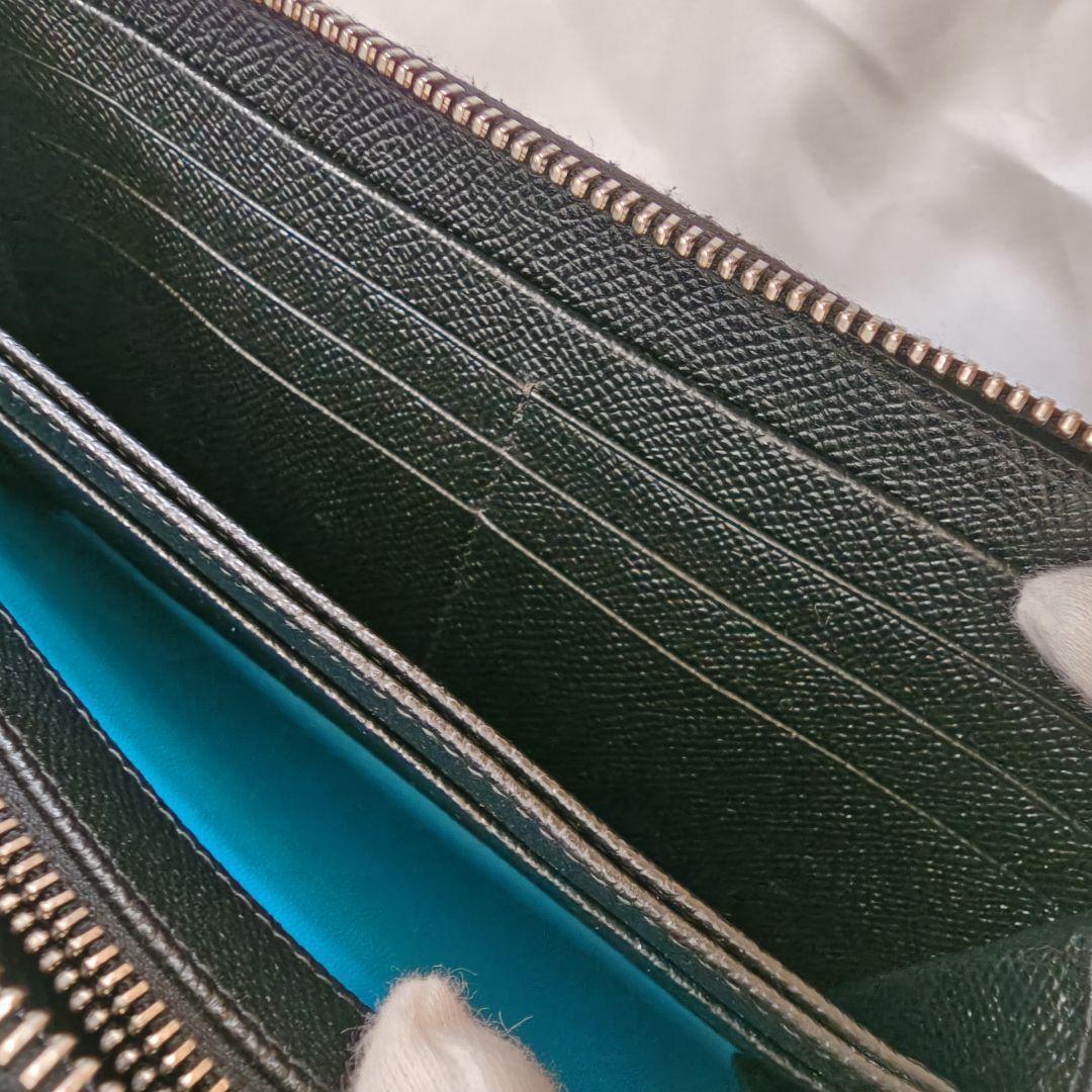 美品 ブルガリ メンズ 長財布 ラウンドファスナー レザー ブラック 黒 3