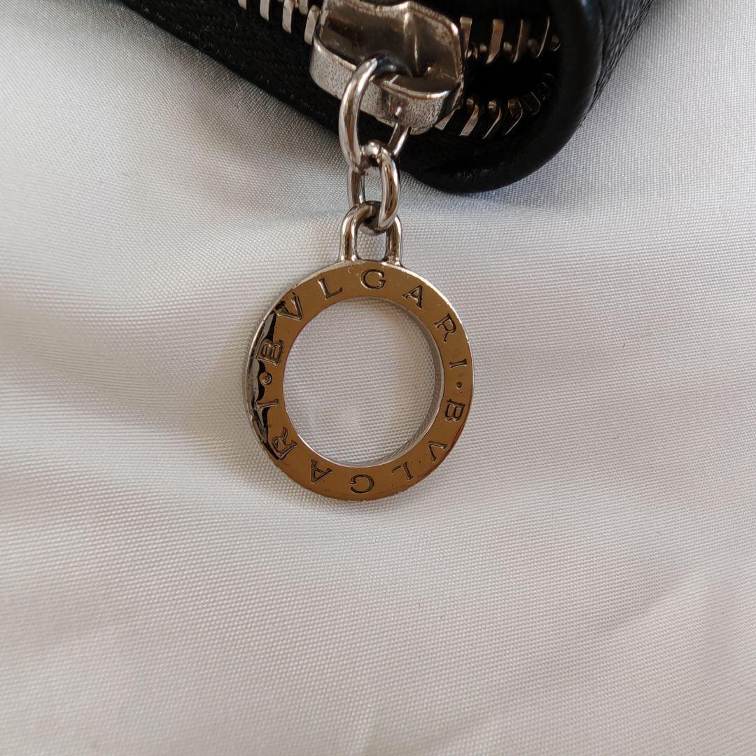 美品 ブルガリ メンズ 長財布 ラウンドファスナー レザー ブラック 黒 3