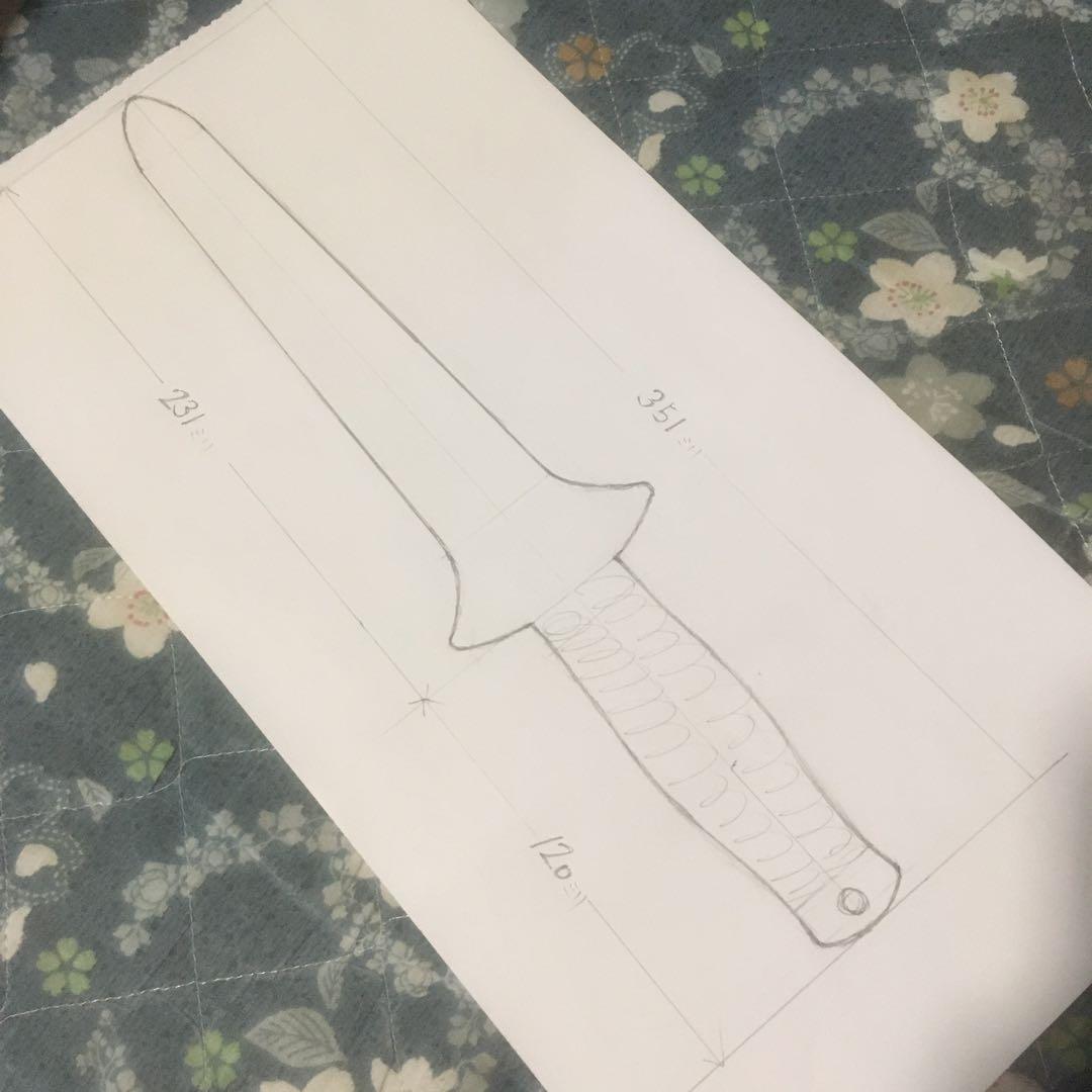 関根　様 確認用-2　custom order　トレーニングナイフ刃無し