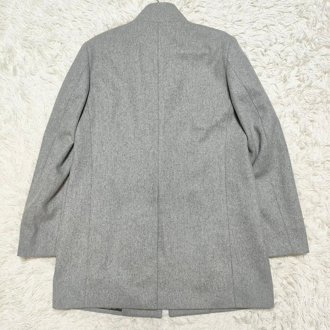 【カシミヤ】Theory　セオリー　コート　スタンドカラー　ライトグレー　メンズ