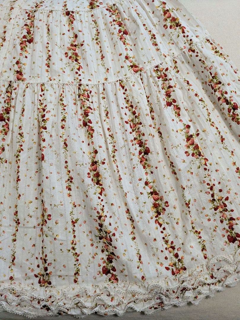 ピンクハウス　いちご柄　ノースリーブワンピース